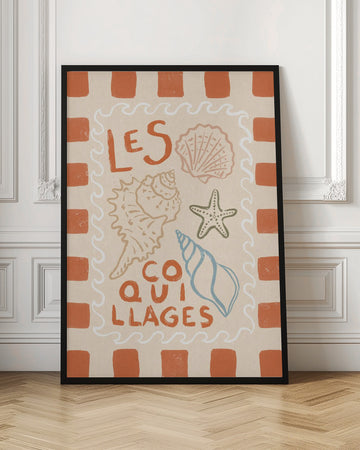 Rustic French Seashells | Poster - Room Interior 1