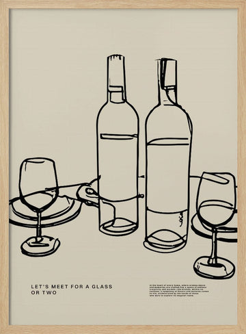 Wine and Conversation | Poster - Wood Frame Interior