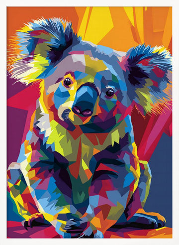 Colorful Pop Art Koala | Poster - White Frame Interior
