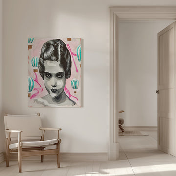 Urban Girl Pink Balloons | Canvas - Room Interior 1