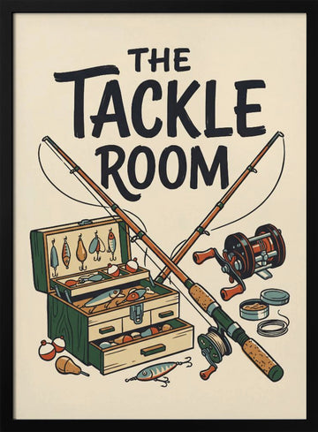 Classic Fishing Tackle | Poster - Black Metal Frame Interior