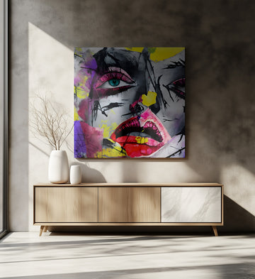 Vibrant Pop Art Woman | Canvas - Room Interior 2