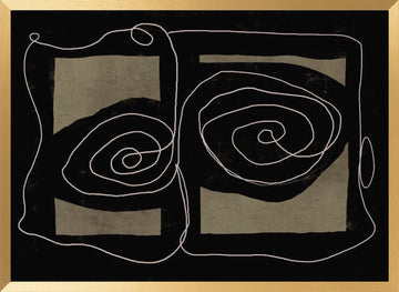 Dark Abstract Spirals | Poster - Gold Frame Interior