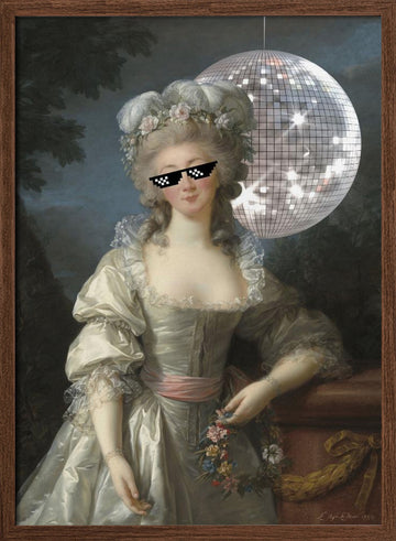 Disco Princess | Poster - Walnut Frame Interior
