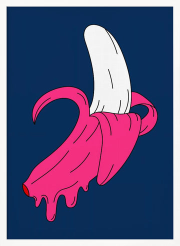 Dripping Pink Banana | Poster - White Frame Interior