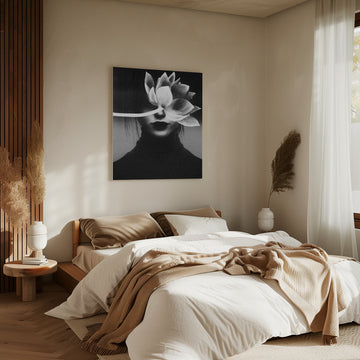 Elegant Lotus Portrait | Canvas - Room Interior 2