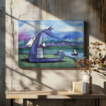 Whimsical Dragon And Friends | Canvas - Room Interior 2