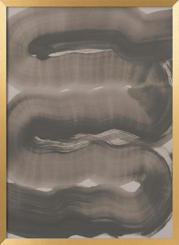 Abstract Brush Strokes 163X | Poster - Gold Frame Interior