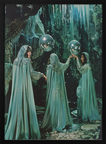 Mystical Ice Cave Women | Poster - Black Metal Frame Interior