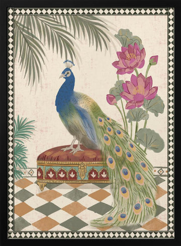 Royal Peacock Garden | Poster - Black Metal Frame Interior