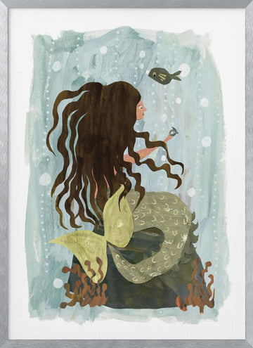 Dreamy Ocean Mermaid | Poster - Silver Frame Interior