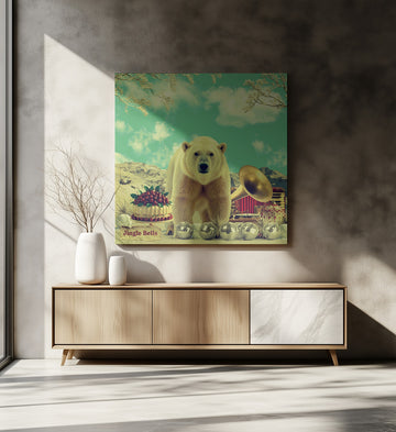 Festive Polar Bear Scene | Canvas - Room Interior 2