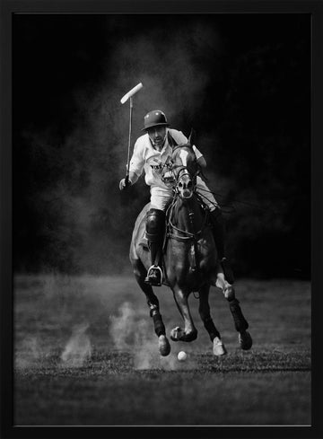 Dynamic Polo Action | Poster - Black Metal Frame Interior