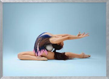 Graceful Rhythmic Gymnast Pose | Poster - Silver Frame Interior