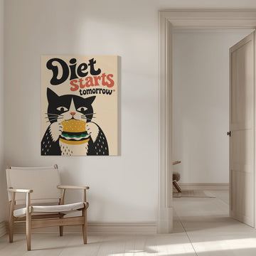 Hungry Cat Diet Tomorrow | Canvas - Room Interior 1