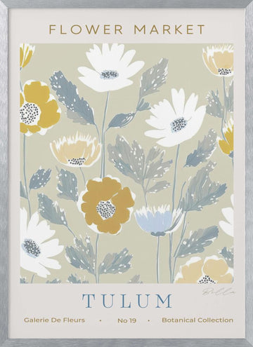 Soft Pastel Blooms | Poster - Silver Frame Interior