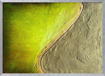 Vibrant Green Gold Texture | Poster - Silver Frame Interior