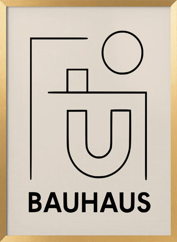 Bauhaus Minimalist Graphic | Poster - Gold Frame Interior