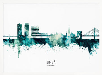 Umeå Sweden Skyline | Poster - White Frame Interior