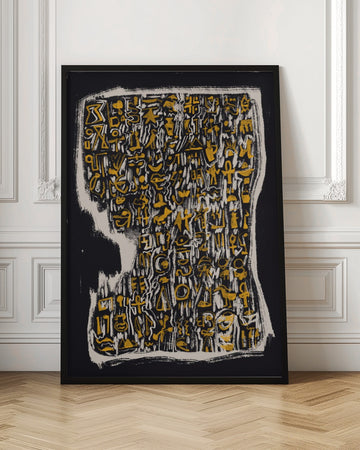 Golden Hieroglyphic Head | Poster - Room Interior 1