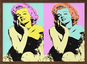 Colorful Pop Art Icon | Poster - Walnut Frame Interior