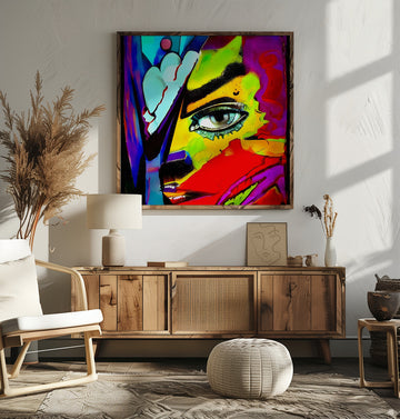 Vibrant Abstract Face | Poster - Room Interior 2