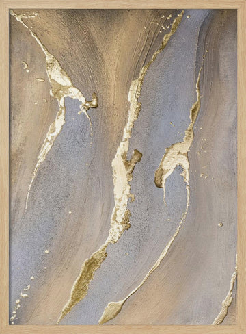 Liquid Gold Streams | Poster - Wood Frame Interior