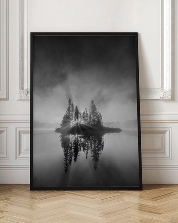 Misty Island Sunrays | Poster - Room Interior 1