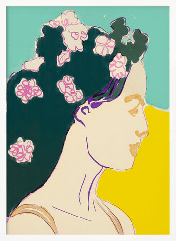 Serene Floral Portrait | Poster - White Frame Interior