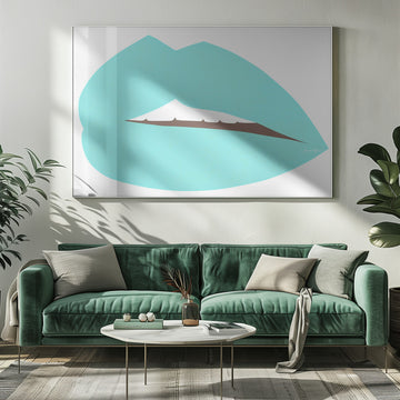 Teal Pop Lips | Poster - Room Interior 1