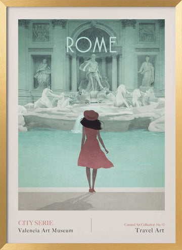 ROME - 1 TREVI FOUNTAIN | Poster - Gold Frame Interior