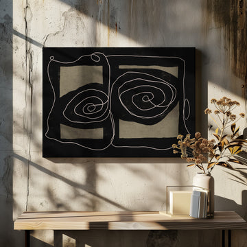Dark Abstract Spirals | Canvas - Room Interior 2