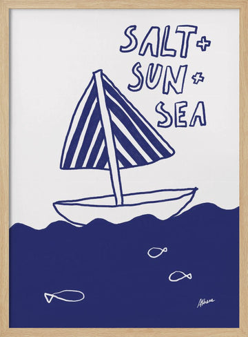 Salt + Sun + Sea | Poster - Wood Frame Interior