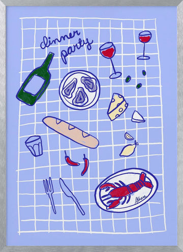 Dinner Party | Poster - Silver Frame Interior