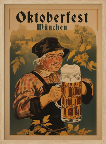 Oktoberfest Bavarian Man | Poster - Wood Frame Interior