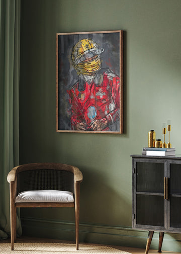 Focused Racing Driver | Poster - Room Interior 2