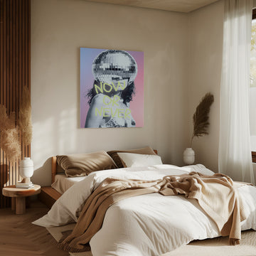 Woman with a Disco Ball Helmet | Canvas - Room Interior 2