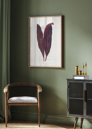 Pink Dracaena Ferrea Leaf Illustration | Poster - Room Interior 2