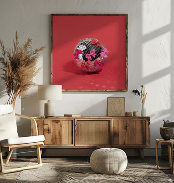 Pink Bow Disco Ball | Poster - Room Interior 2