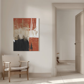 Bold Terracotta Abstract | Canvas - Room Interior 1