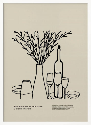 Vase and Glasses | Poster - White Frame Interior