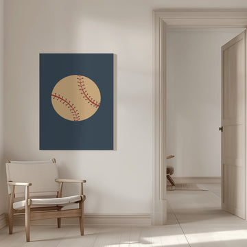 Red Stitched Baseball | Canvas - Room Interior 1