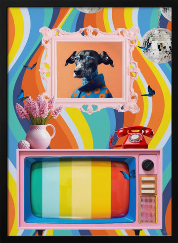 Playful Pop Pet | Poster - Black Metal Frame Interior