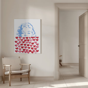 Pop Art Marilyn Hearts | Canvas - Room Interior 1