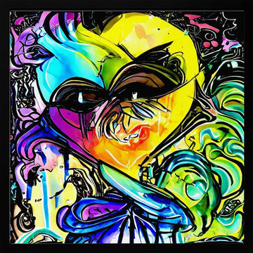 Vibrant Abstract Fusion | Poster - Black Metal Frame Interior