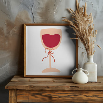 Romantic Red Wine Glass | Poster - Room Interior 1