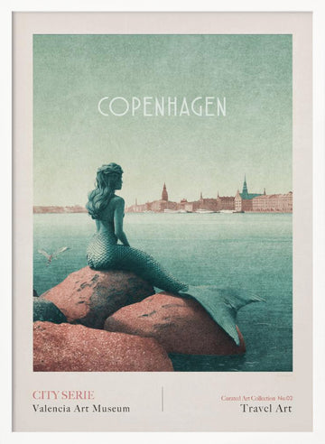Copenhagen - Little Mermaid | Poster - White Frame Interior