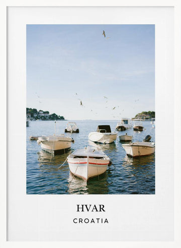 Hvar Croatia Travel poster | Poster - White Frame Interior