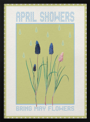 April Showers May Blooms | Poster - Black Metal Frame Interior