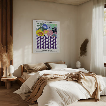Abstract Floral Pattern Barcelona | Canvas - Room Interior 2